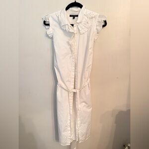 Banana Republic White Ruffle Maxi Dress